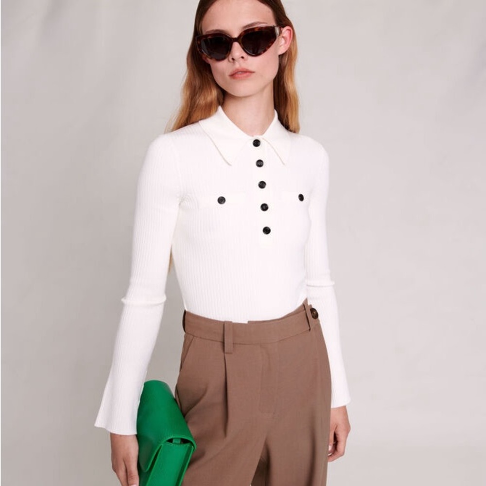 MAJE Buttoned Knit Top